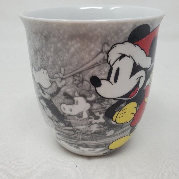 Disney, Jolly, Mickey's Vintage Holiday Ice Skating In Santa Hat Coffee Cup Mug - Picture 5 of 10